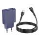МЗП Hoco N45 Biscuit PD30W+QC3.0 + Type-C to Lightning Titanium blue