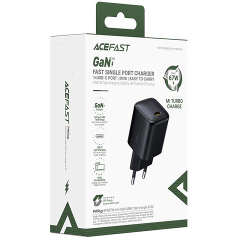 МЗП Acefast A134 PD67W GaN (1USB-C) Black