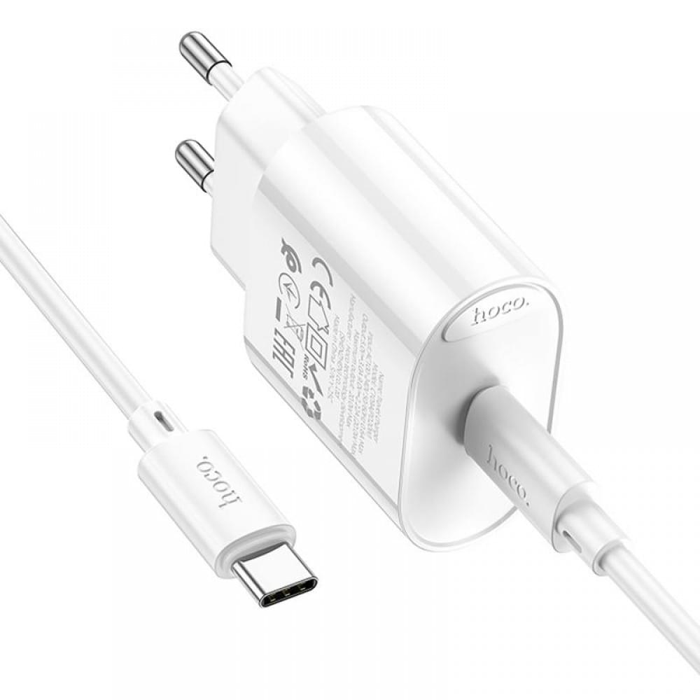 МЗП Hoco C109A Fighter PD20W (1USB-C) + кабель Type-C to Type-C White