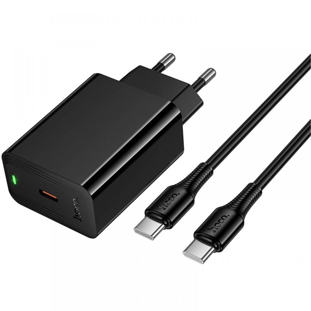 МЗП Hoco CS93A Leader PD20W (1USB-C) + кабель Type-C to Type-C Black