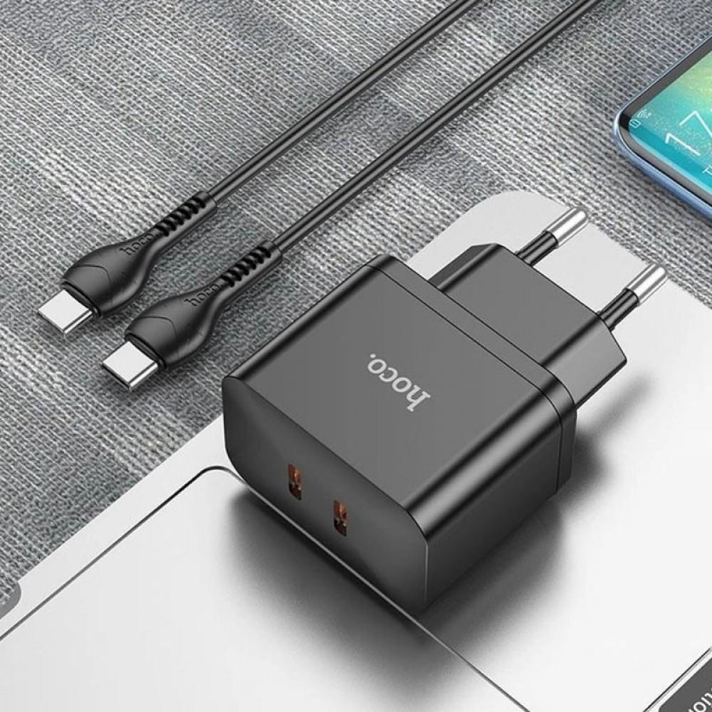 МЗП Hoco N29 PD35W (2USB-C) + кабель Type-C to Type-C Black