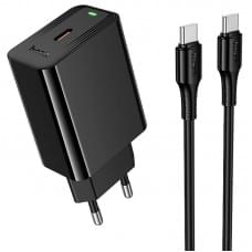 МЗП Hoco CS93A Leader PD20W (1USB-C) + кабель Type-C to Type-C Black МЗП Hoco CS93A Leader PD20W (1USB-C) + кабель Type-C to Type-C Black