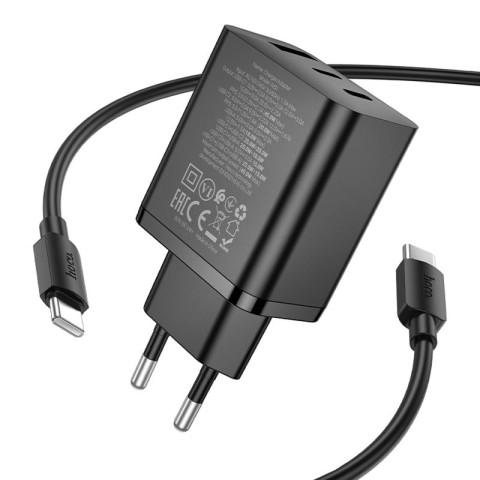 МЗП Hoco N50 Scenery PD45W (1USB-A/2C) + кабель Type-C to Type-C Black