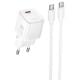 МЗП Hoco N66 Ingenious PD35W (1USB-C) + кабель Type-C to Type-C White