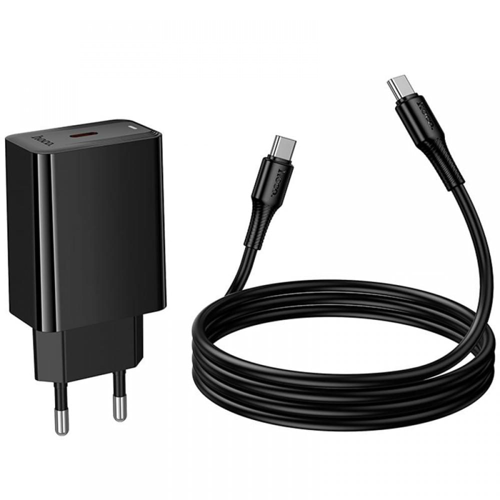 МЗП Hoco CS93A Leader PD20W (1USB-C) + кабель Type-C to Type-C Black