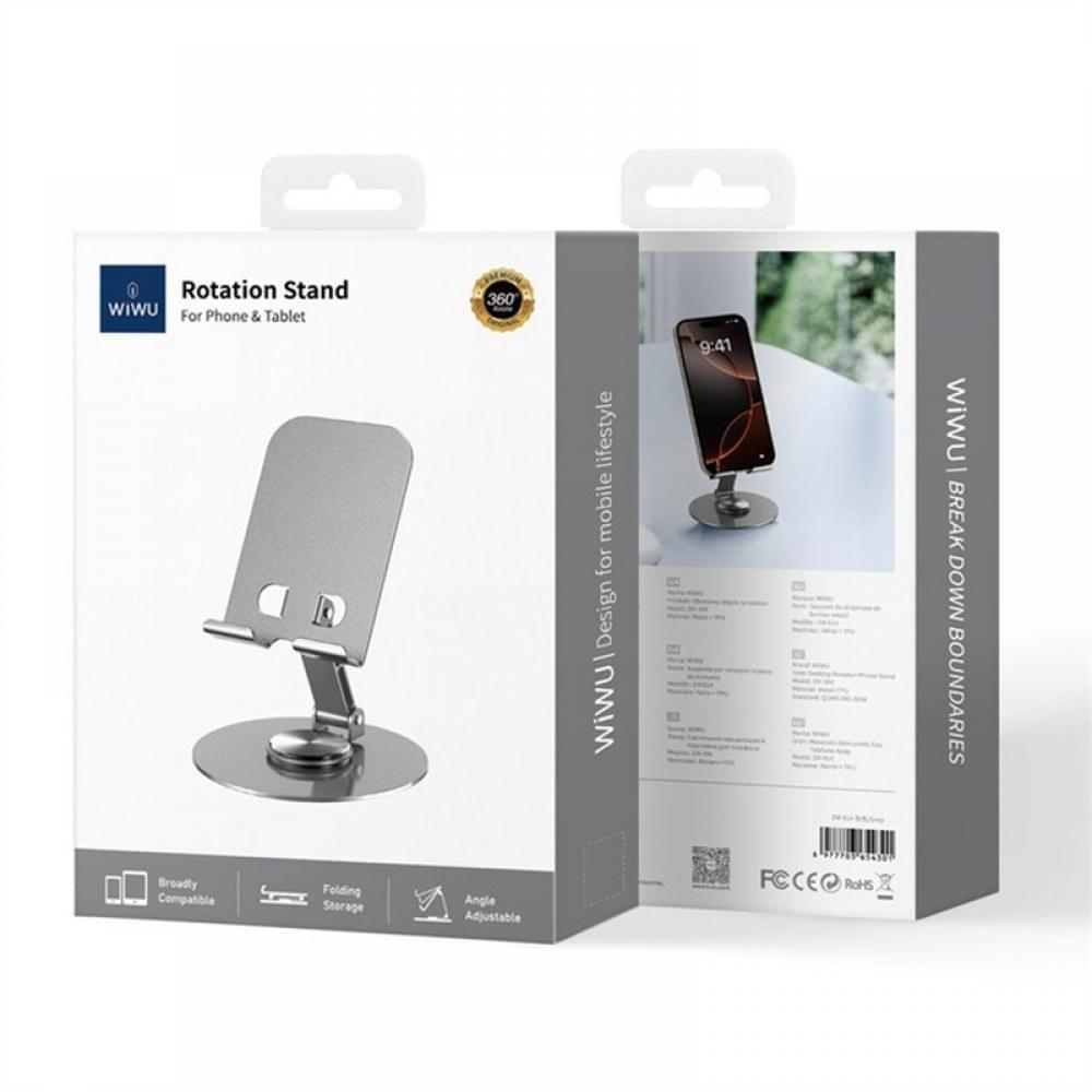 Підставка для телефону WIWU ZM-014 Desktoop Rotation Stand Grey