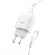 МЗП Hoco C72A Glorious 2.1A (1USB-A) + кабель USB to Type-C Білий