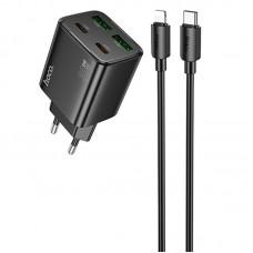 МЗП Hoco N56 Fundador PD30W four-port (2C2A) + Type-C to Lightning Black