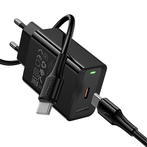 МЗП Hoco CS93A Leader PD20W (1USB-C) + кабель Type-C to Type-C Black