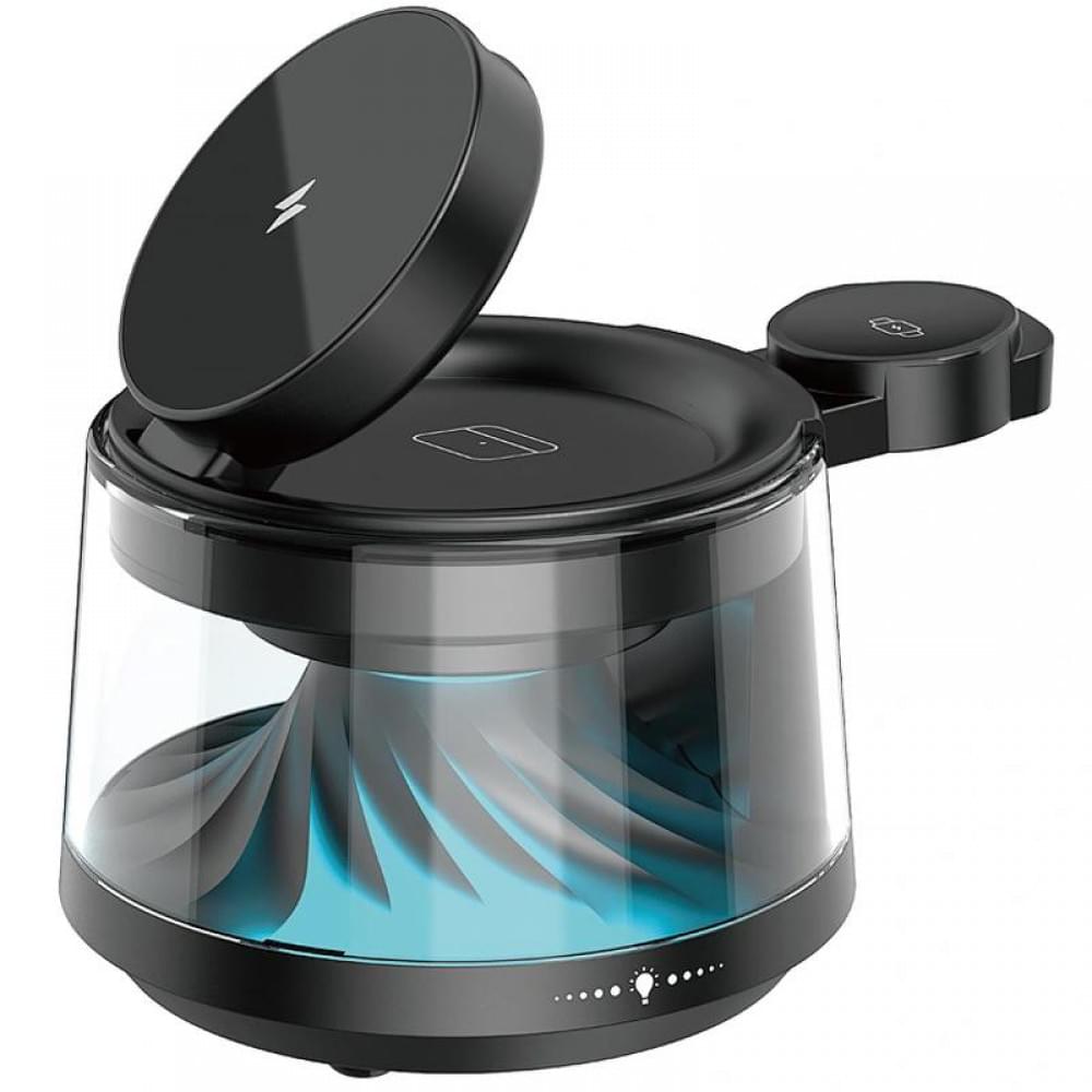БЗП WIWU Wi-W039 Flow 5in1 wireless charger with Speaker & Night Light 15W Black