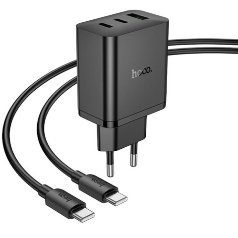 МЗП Hoco N50 Scenery PD45W (1USB-A/2C) + кабель Type-C to Type-C Black
