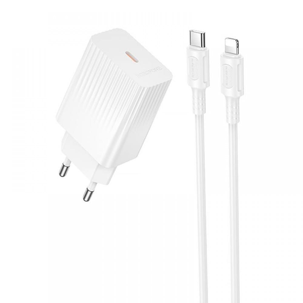 МЗП Borofone BAS73A Source PD20W (1USB-C) + кабель Type-C to Lightning White