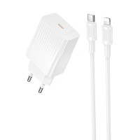 МЗП Borofone BAS73A Source PD20W (1USB-C) + кабель Type-C to Lightning White
