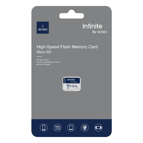 Карта пам'яті Wiwu Wi-FC004 Infinite Series (U3, C10) microSDXC Class 10 - 64GB (без адаптера) Blue