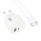 МЗП Hoco CS55A Surplus PD30W+QC3.0 (1USB-A/1C) + кабель Type-C to Lightning White