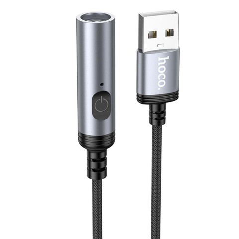Портативний прикурювач запальничка Hoco UA30 USB Black