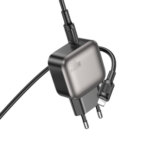 МЗП Borofone BAS53A Absolute PD20W (1USB-C) + кабель Type-C to Lightning Black