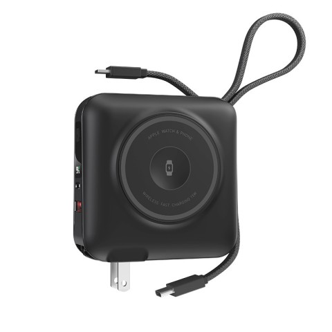 Портативний ЗП Power Bank WIWU Wi-P051 6 in 1 PD45W з БЗП+iWatch 15000 mAh Black
