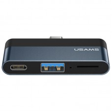 Перехідник HUB Usams US-SJ491 Type-C Mini Hub (Type-C + USB + Micro SD) Темно-сірий