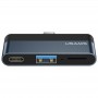 Перехідник HUB Usams US-SJ491 Type-C Mini Hub (Type-C + USB + Micro SD) Темно-сірий