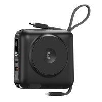 Портативний ЗП Power Bank WIWU Wi-P051 6 in 1 PD45W з БЗП+iWatch 15000 mAh Black