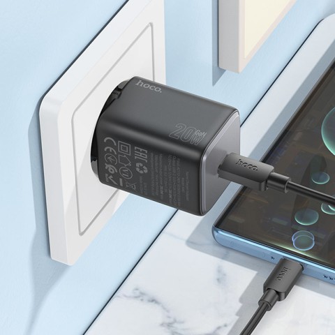 МЗП Hoco N40 Mighty PD20W (1USB-C) + кабель Type-C to Type-C Black
