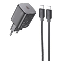 МЗП Hoco N40 Mighty PD20W (1USB-C) + кабель Type-C to Type-C Black