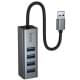 Перехідник HUB Hoco HB1B 4in1 (USB to 4xUSB 3.0) (1m) Metal gray