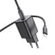 МЗП Hoco N40 Mighty PD20W (1USB-C) + кабель Type-C to Type-C Black