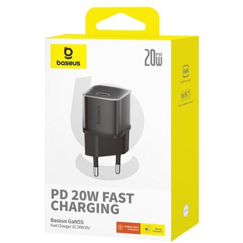 МЗП Baseus GaN5S OS 20W (1USB-C) (P10162503) Cluster Black