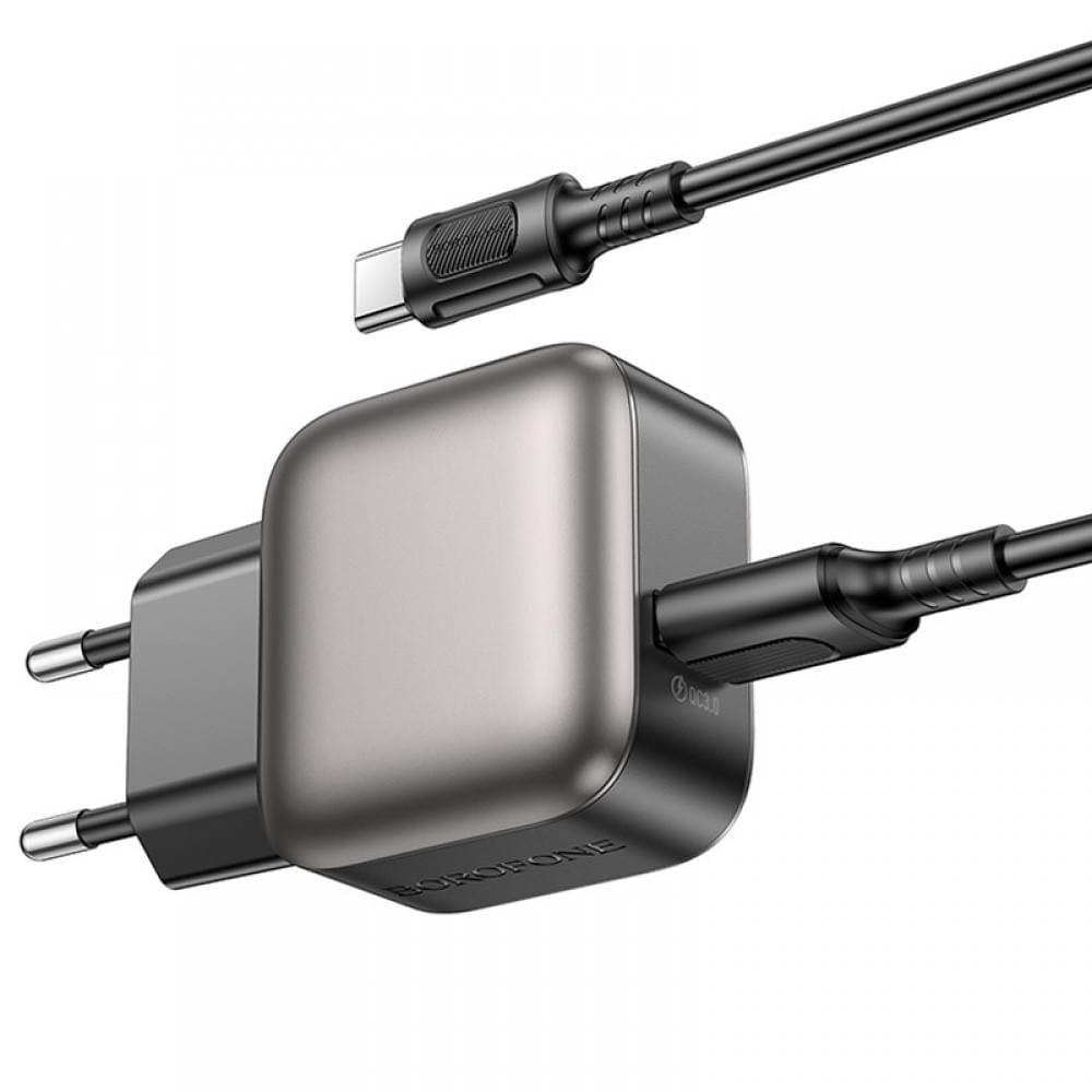 МЗП Borofone BAS52A Absolute QC3.0 18W (1USB-A) + кабель USB to Type-C Black