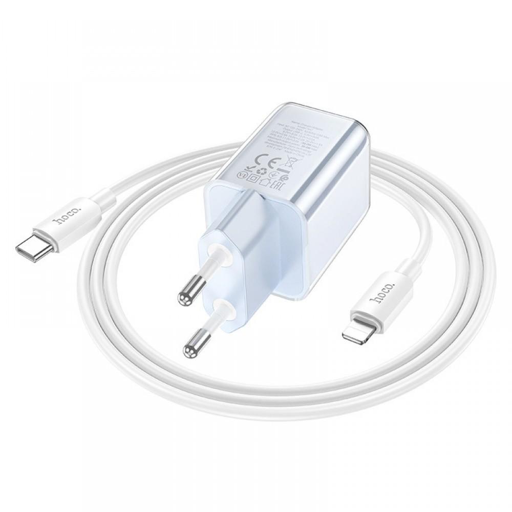 МЗП Hoco N47 Glorious PD30W (1USB-C) + кабель Type-C to Lightning Blue
