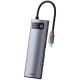 Перехідник HUB Baseus Metal Gleam Series (Type-C to HDMI4K@60Hz+3xUSB3.0+PD+RJ45) (CAHUB-CW) Station Gray Перехідник HUB Baseus Metal Gleam Series (Type-C to HDMI4K@60Hz+3xUSB3.0+PD+RJ45) (CAHUB-CW) Station Gray