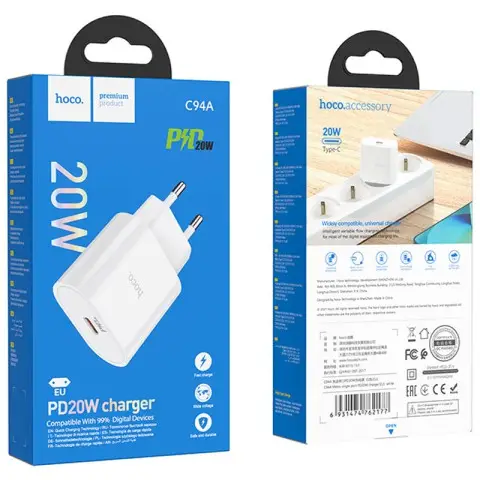 МЗП Hoco C94A Metro PD20W (1USB-C) White