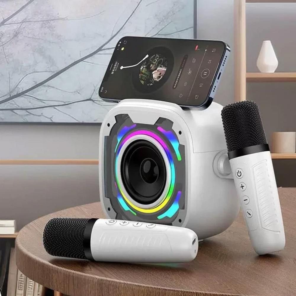 Bluetooth колонка V11 + два мікрофона White