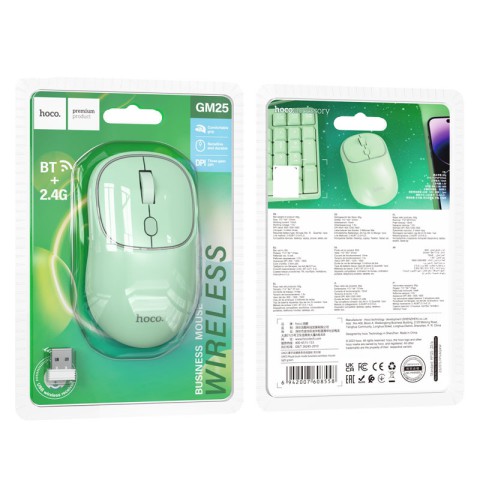 Миша Hoco GM25 Royal dual-mode Light Green