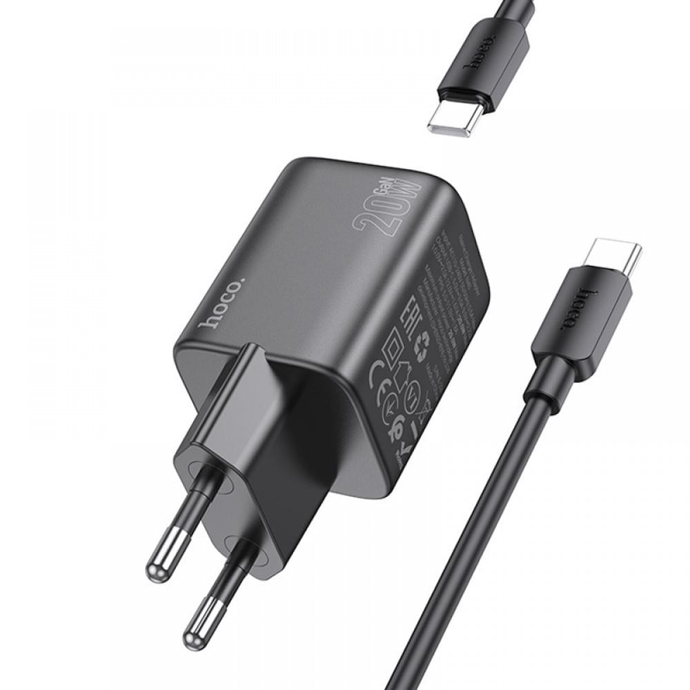 МЗП Hoco N40 Mighty PD20W (1USB-C) + кабель Type-C to Type-C Black