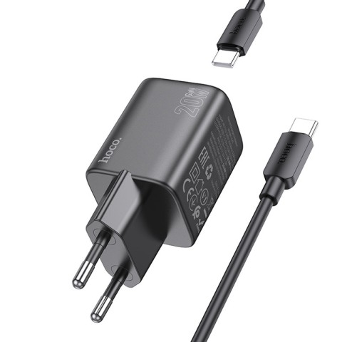МЗП Hoco N40 Mighty PD20W (1USB-C) + кабель Type-C to Type-C Black