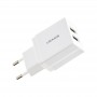 МЗП USAMS US-CC090 T24 2.1A Dual USB Travel Charger （EU） Білий