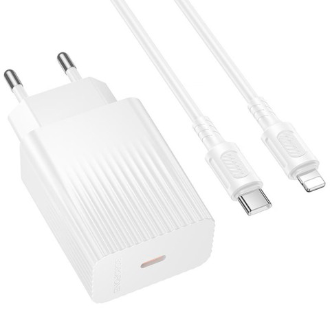 МЗП Borofone BAS73A Source PD20W (1USB-C) + кабель Type-C to Lightning White