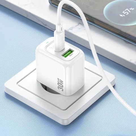 МЗП Hoco CS55A Surplus PD30W+QC3.0 (1USB-A/1C) White