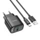 МЗП Hoco C140A Smart QC3.0 18W (1USB-A) + кабель USB to Type-C Black