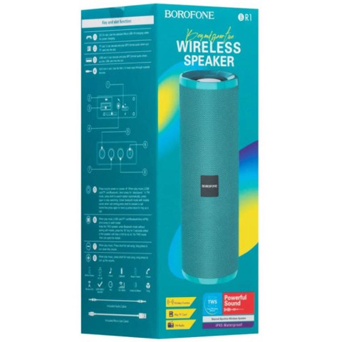 Bluetooth Колонка Borofone BR1 Бірюзовий