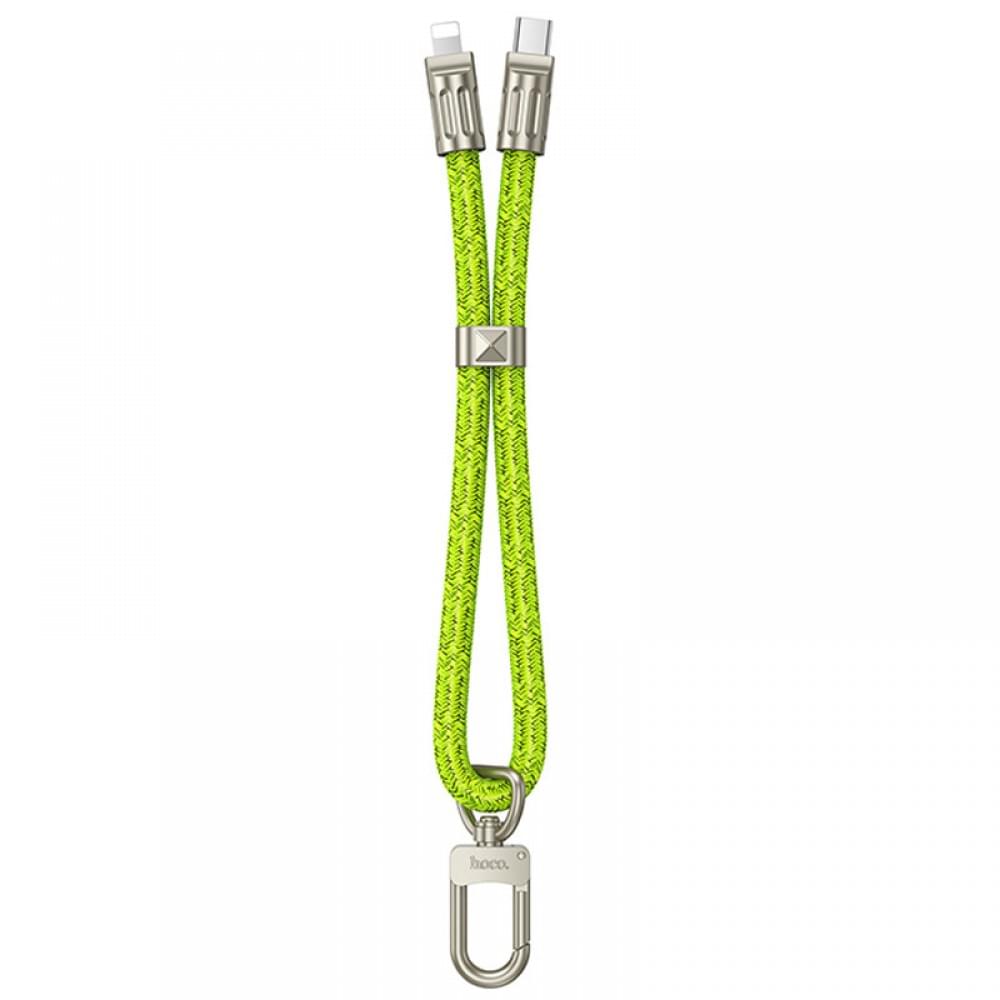 Дата кабель-шнурок Hoco GH5 Elegant Type-C to Lightning (0.21m) Fluorescent Green