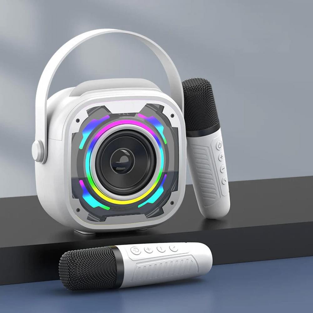 Bluetooth колонка V11 + два мікрофона White