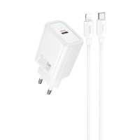 МЗП Hoco N62 Gentle PD30W (1USB-C) + кабель Type-C to Lightning White