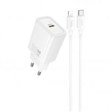 МЗП Hoco N62 Gentle PD30W (1USB-C) + кабель Type-C to Lightning White МЗП Hoco N62 Gentle PD30W (1USB-C) + кабель Type-C to Lightning White