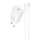 МЗП Hoco N62 Gentle PD30W (1USB-C) + кабель Type-C to Lightning White