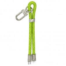 Дата кабель-шнурок Hoco GH5 Elegant Type-C to Lightning (0.21m) Fluorescent Green