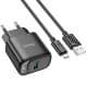 МЗП Hoco C140A Smart QC3.0 18W (1USB-A) + кабель USB to MicroUSB Black